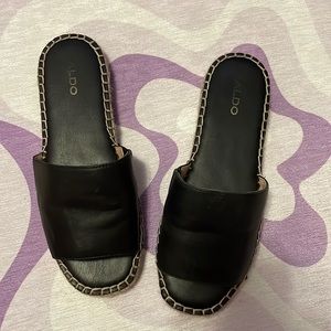 Aldo Leather Espadrille Slides